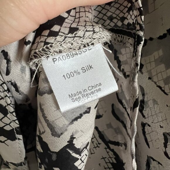 Parker Blouse XS Silk Snakeskin Bell Sleeve Asymmetrical Layered Tiered Blouse - Picture 6 of 8